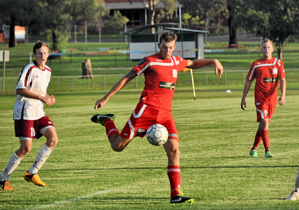The Warwick Wolves played a tough match against Ballandean players like Jordan Hill. The Warwick Wolves played a tough match against Ballandean players like Jordan Hill.